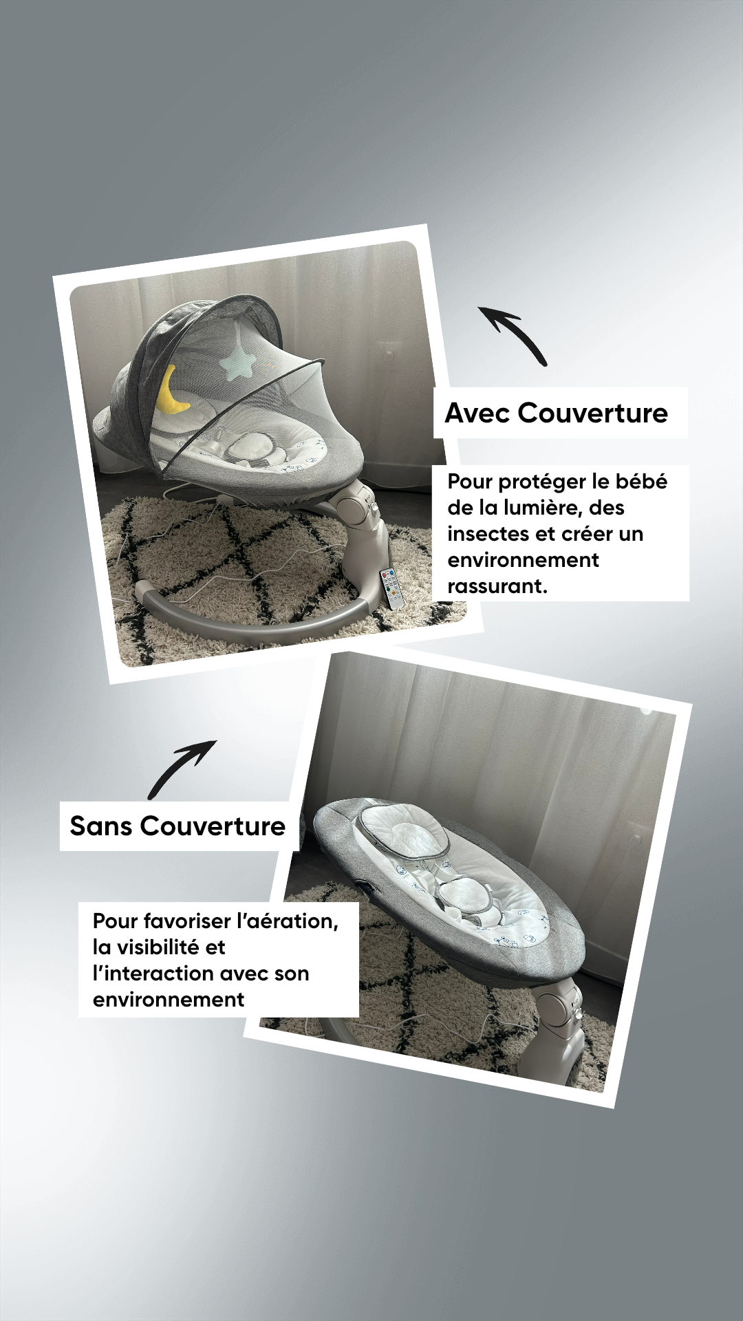 Transat Électrique Confort Premium – Balancement Automatique et Design Ergonomique