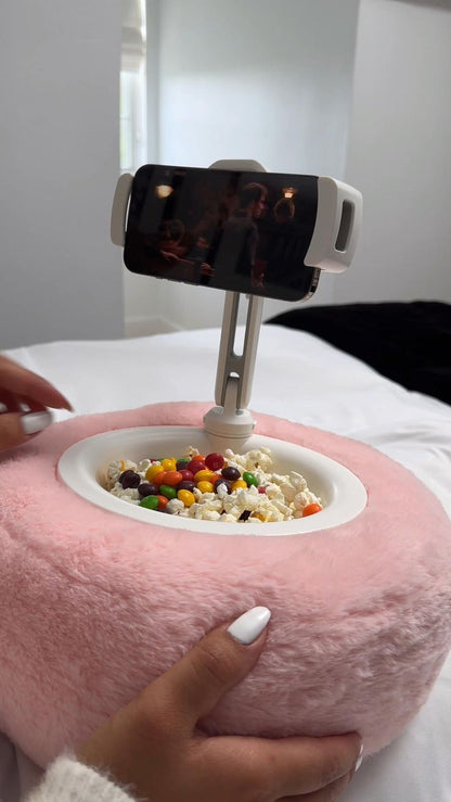 Plush Phone Holder With Removable Bowl