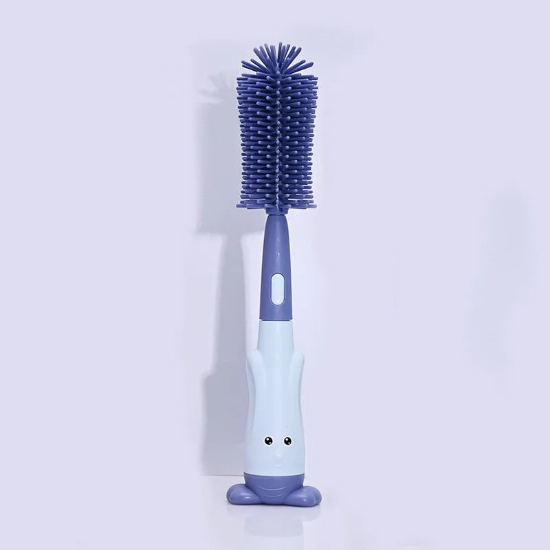 Brosse de Nettoyage Indispensable pour Biberons 3-en-1 en Silicone Alimentaire avec Brosse pour Tétines, Pailles et Tasses