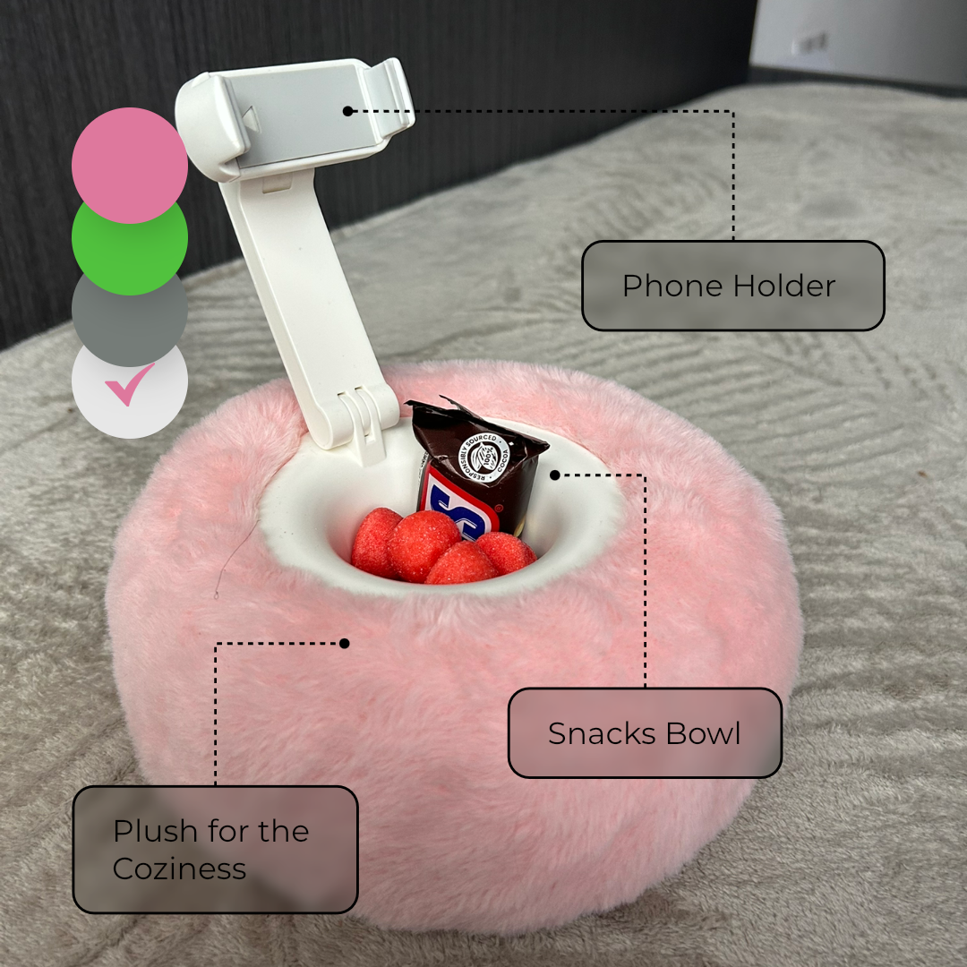 Plush Phone Holder With Removable Bowl